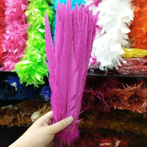 Wholesale High Quality 10 pcs Pretty Rose Natural Pheasants Feathers 16-18inches/40-45cm Multipurpose Decoration