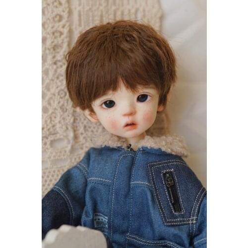 BJD doll wig suitable for 1-4 1-6 size super soft milk soft silk wig short curly hair doll accessories
