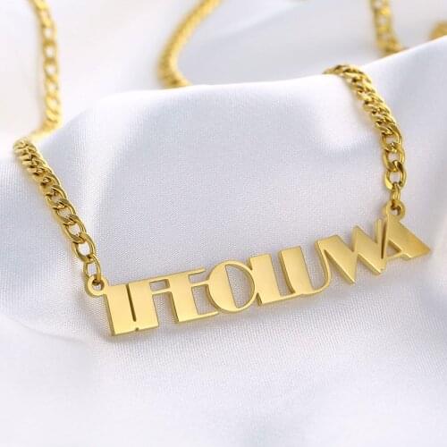Personalized Custom Name Stainless Steel Necklace 5mm NK Chain for Women Gold Silver Color for Women Men Handmade Gifts