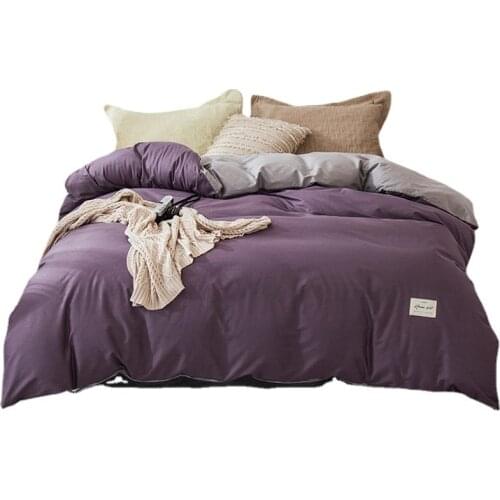 1 pc 100%Cotton Duvet Cover Nordic Purple and Gray Color Bed Cover for Home Bedding housse de couette Comforter Cover 150x200