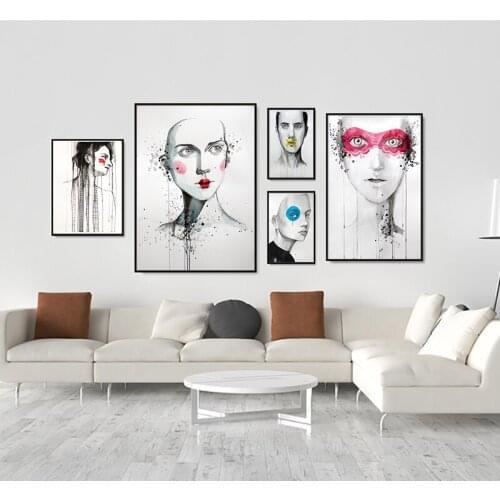 Nordic WATERCOLOR Morderm Vogue Figure Abstract Wall Art Picture Canvas Painting Poster Prints Home Decor Bedroom Living Room