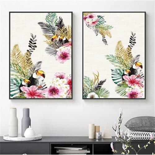 Succulent Plants Leaf Cactus Pink Flowers Wall Art Posters And Prints Canvas Painting Wall Pictures Home Decoration Room Picture