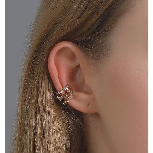 Three-layer C-shaped Earrings for Women Punk Gold Silver Colour Ear Clips Earings No Piercing 2020 Korean Fashion Ear Jewelry