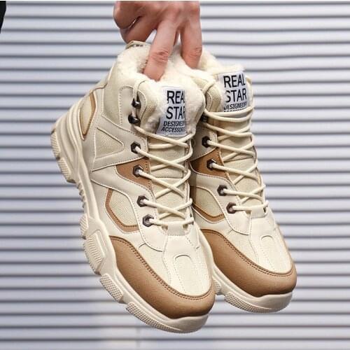 SWYIVY High-top Snow Boots Male Winter Shoes Plus Velvet Shoes For Men 2019 New Male Ankle Boots Platform Snow Boots For Men