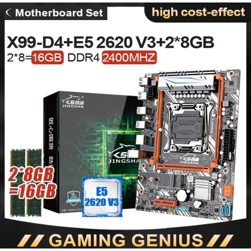 X99 D4 motherboard set With Xeon E5 2620 V3 LGA2011-3 CPU 2pcs X 8GB =16GB support DDR4 2400MHz Memory SATA3.0 PCI-E 16X SDD M.2