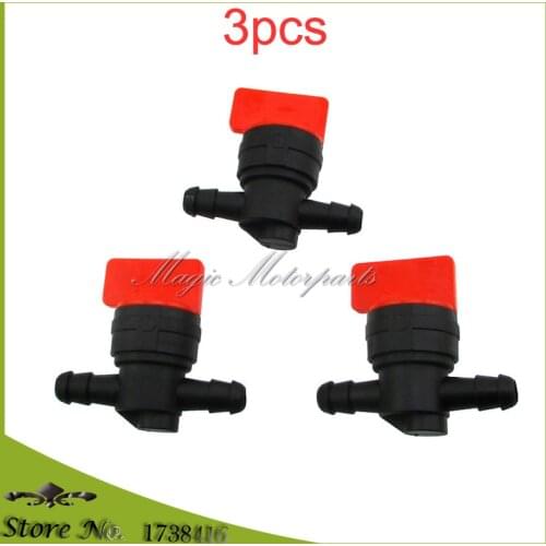 3pcs 8mm InLine Fuel Gas Cut Shut Off Valve Petock For Briggs & Stratton 494768 698183 Fits 1/4" ID Fuel Line Suzuki Kawasaki