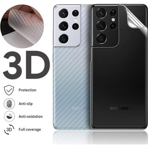5Pcs 3D Carbon Fiber Protective Stickers Screen Protector For Samsung Galaxy S21 Ultra Note 20 10 Plus A51 A52 A71 A72 A50 Film