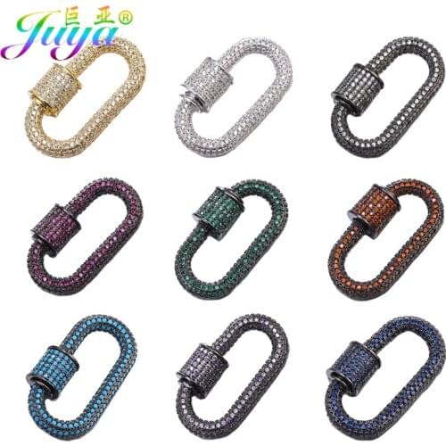Juya DIY Jewelry Clasp Supplies Handmade Fastener Carabiner Screw Clasps Accessories For Luxury Needlework Punk Jewelry Making