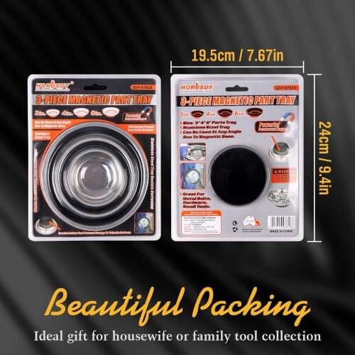 2020-SEDY3-Piece Magnet Trays Set, 3" 4" 6", Round Magnetic Trays Tools Parts Tray Holder