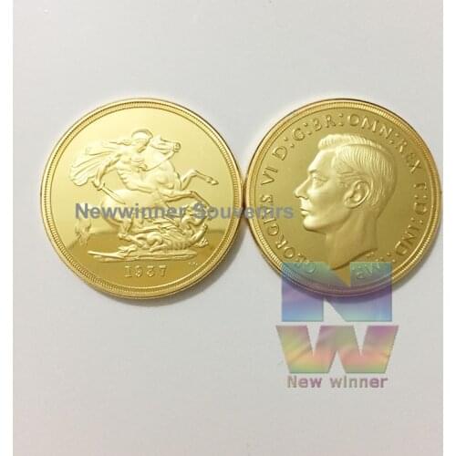 5pcs/lot Free shipping 1937 BRITISH FULL SOVEREIGN 24CT GOLD COIN KING GEORGE VI gold coin UK Gold COIN