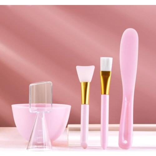 5Pcs DIY Beauty Silicone Mask Bowl Set Women Home Mask Mixing Bowl Brushes Applicator Set Makeup Brush Set Homemade Mask Tool
