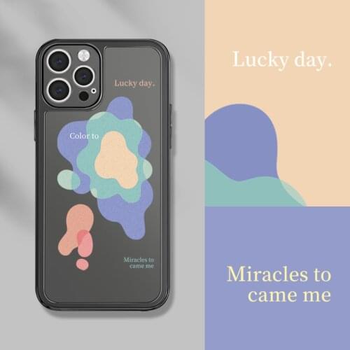 Retro artist Color stacking geometry art Phone Case For iPhone 11 12 Pro Max Xs Max XR Xs 7 8 Plus X 7Plus case Cute Clear Cover