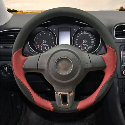DIY Anti-Slip Wear-Resistant Steering Wheel Cover For Volkswagen Golf 6 Polo Tiguan Touran Caddy Jetta Car Interior Decoration