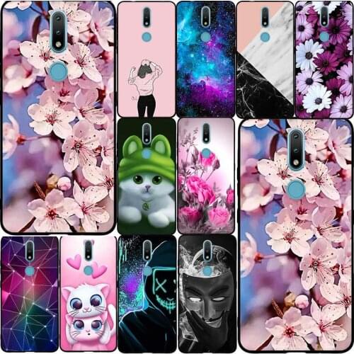For Nokia 2.4 Nokia2.4 TA-1277 TA-1275 TA-1274 TA-1270 Case Soft TPU Silicone Flowers Coque For Nokia 2.4 Nokia2.4 Cover Funda