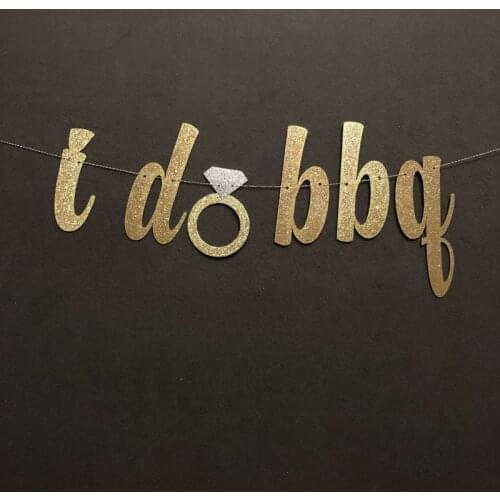 Personalised I do bbq Banner/ Bachelorette Party/ Bridal Shower/ Engagement Banner / Wedding Decorations/ Glitter Banners