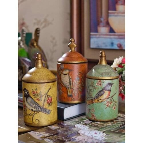 European style Creative ceramics storage tanks ornaments home accessories living room wine closet decoration storage tank