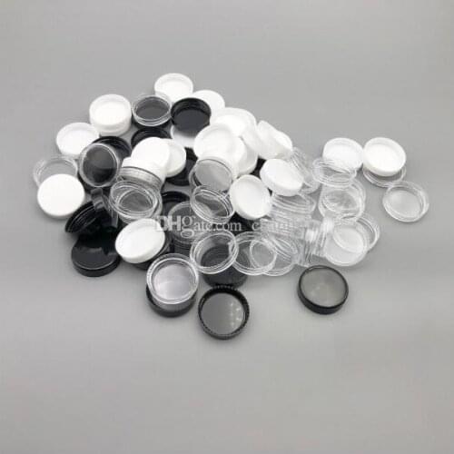 3G/3ML Round Clear Jars with Screw Cap Lids for Powdered Eyeshadow, Mineralized Makeup, Cosmetic Samples Mini Plastic Container