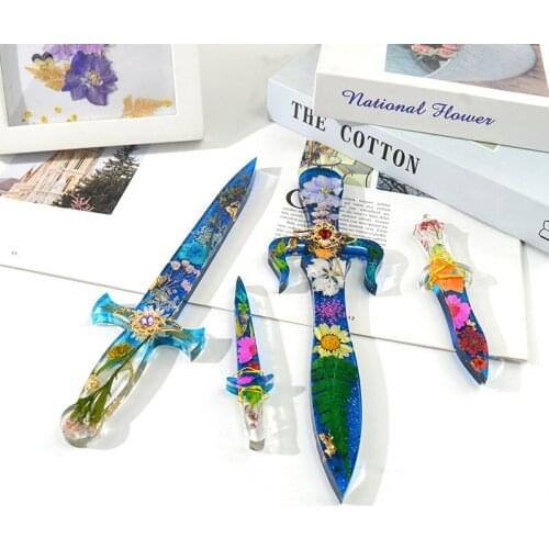 Candle Making Supplies Resin Mold Short Sword DIY Pendant Silicone Mold Jewelry Pendant Dagger Epoxy Mold Resin Molds