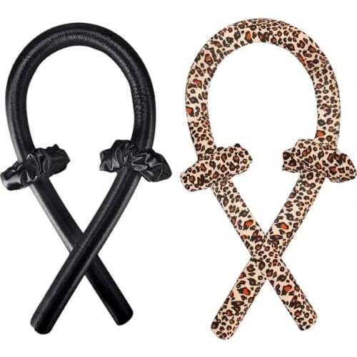No Heat Curls Ribbon Hair Rollers Hair Curling Rod Headband Multifunctional Heatless Sponge Stylish Headband Curler for Homeuse