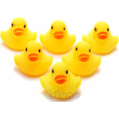 Lot 10Pcs Yellow Baby Children Bath Toys Cute Rubber Squeaky Duck Ducky Drop shipping