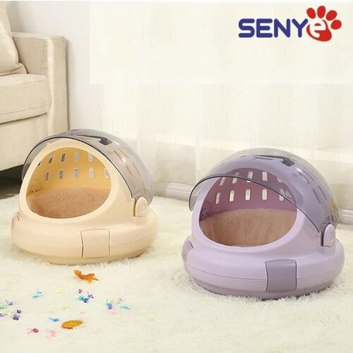 Pet Go Out Portable Space Capsule Cat Litter Box Detachable Portable Transparent Face Mask Car Flight Case Pet Supplies