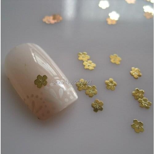 MS306-2 100pcs Sea Series Gold Cute Flower Metal Sticker Nail Art Metal Sticker Nail Art Decoration Non-adhesive Sticker