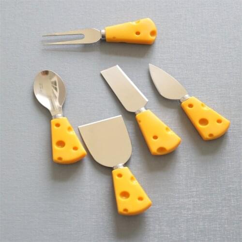 Cheese Handle 304 Stainless Steel Cheese Knife Fork Spoon Butter Knife Spreader Knife Set,6-Piece Cheese and Butter Spreader Kni