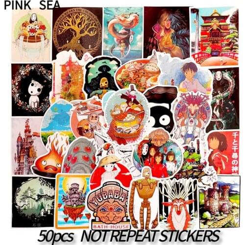 10/30/50Pcs/set Miyazaki Hayao Spirited Away Series Cartoon Anime Sticker For Phone Case Kids Laptop Laptop Luggage Skateboard