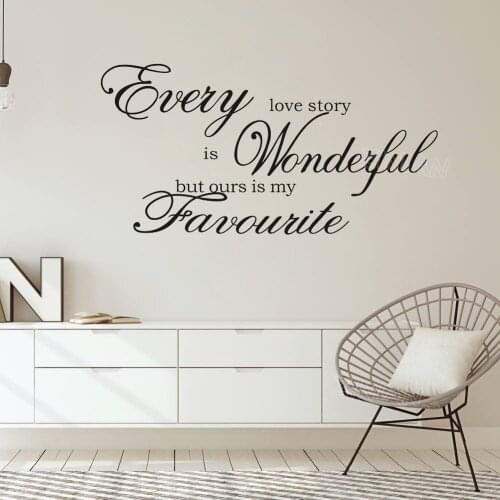 Love Story Quote Wall Sticker DIY Home Decor Bedroom Living Room Removable Wall Art Decoration Vinyl Wall Decals Wallpaper Z687
