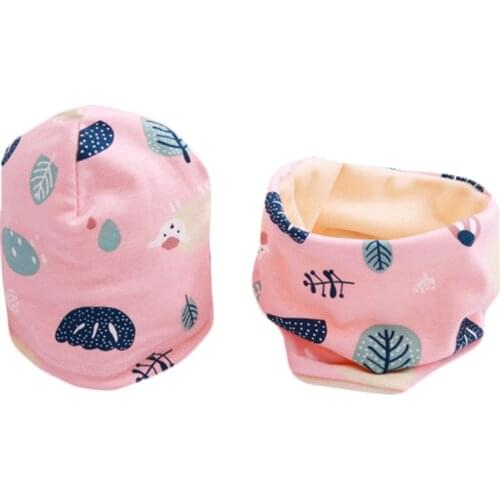 New Cotton Plush Girls Hat Scarf Set Fruit Sheep Owl Stars Lion Baby Boys Hat Children Hat Scarf-Collar set Cotton Kids Hat Set