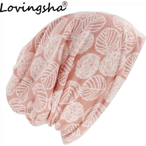 LOVINGSHA Autumn Winter Thin Women Skullies Beanies Print Design Hats For Men Girl Hot Feminino Multifunction Warm Scarf HT102