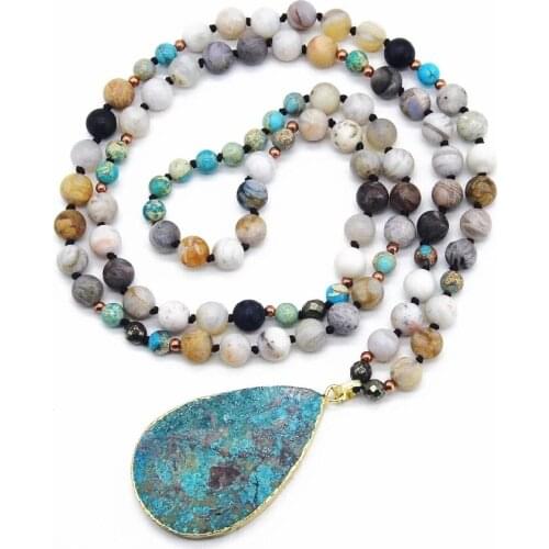 New Arrivals Women Chokers Necklaces Agate Beads Long Necklace Fashion Statement Necklaces Mom Gifts Jewelry Dropship