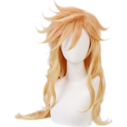 75cm Anime Demon Slayer: Kimetsu no Yaiba Cosplay Wigs Douma Playing Kumquat Gradient Color Hair Halloween 1:1 Wigs