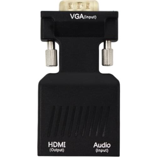 VGA to HD 1080P VGA Male to HD Female Audio Video Cable Converter Adapter for Computer Desktop Laptop PC Monitor