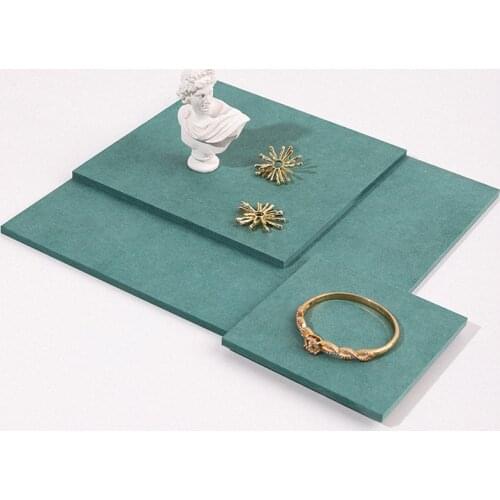 Customize Square Necklace Earring Holder Bracelet Stand Jewelry Display Tray Stamp Block Cosmetics Organizer Ring Doll Pad wood