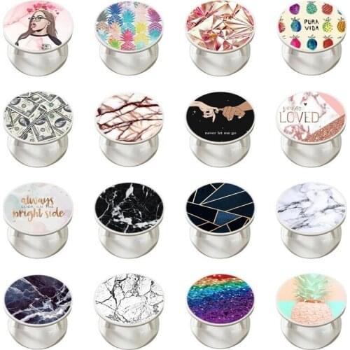 Marble Expanding Phone Stand Grip Finger Rring Support Anti-Fall Round Foldable Mobile Phone Holder for iPhone xiaomi