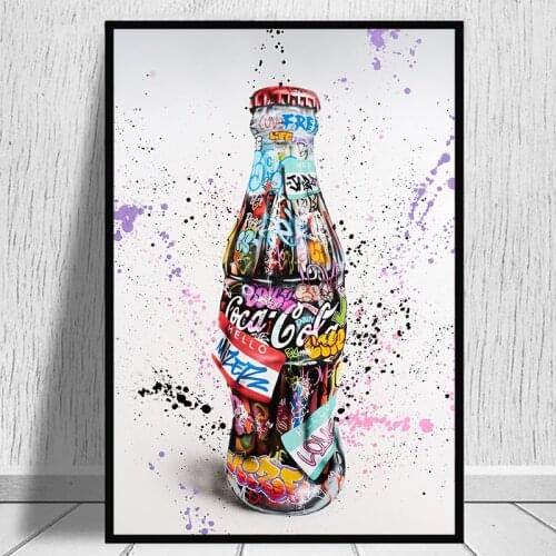 Pop Art Bottle of Cola Canvas Art Paintings Graffiti Art Poster Print Wall Art Picture for Living Room Cuadros Home Decoration