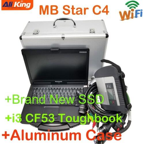 MB Star C4 SD Connect Multiplexer Software V2020.09 SSD MB C4 diagnostic tool with for P-anasonic CF53 i3 Toughbook With AL-Case
