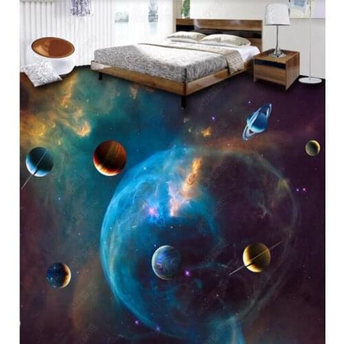 PVC Universe starry sky blue starry sky 3D stereo non-slip waterproof self-adhesive 3D floor sticker tiles bathroom 3D wallpaper