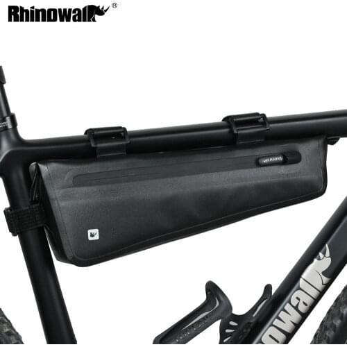 Rhinowalk Cycling Bike Triangle Bag Full Waterproof Front Tube Frame Bag 2.8L for Road MTB Folding Bike Storage Tool Panniers