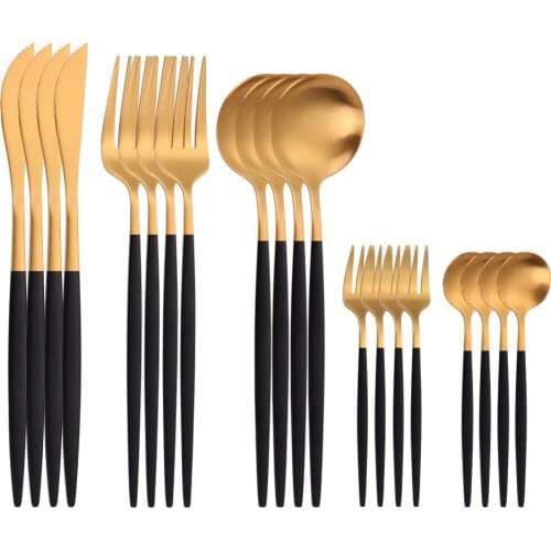 Flatware Zero Waste 20 Piece Cutlery 4 Set Stainless Steel Kitchen Forks Knives Spoons Gold Spoon Set Tablewear Dropshipping