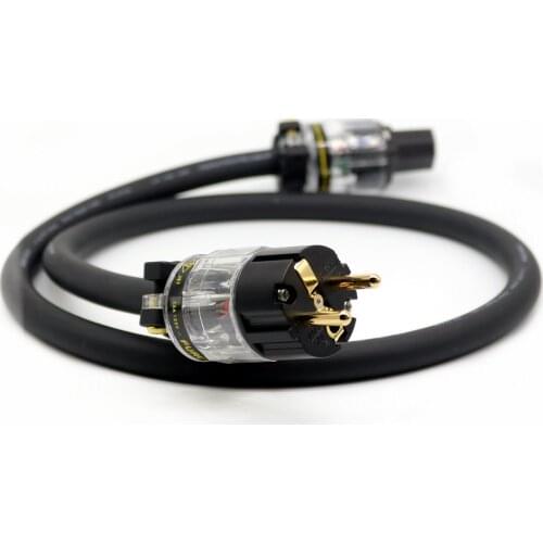 YIVO XSSH Audio FP-314Ag μ-Ag OFC Pure Copper Silver Black Shield 3 core 12mm Electrical EU IEC AC power supply Cable Cord Wire