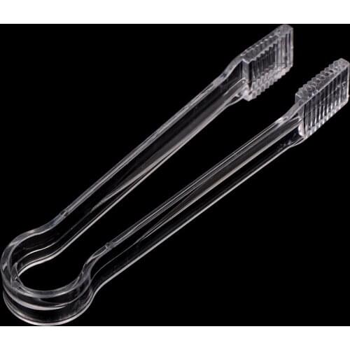 1PCS Plastic Transparent Ice Tongs 16cm Food Salad Buffet Sweet Bread Cake Clip Wedding Bar Party Favor