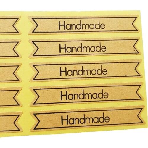 100pcs/pack Long Handmade Gift Stationery Supplies Wedding Decor Party Package Label Sealing Sticker