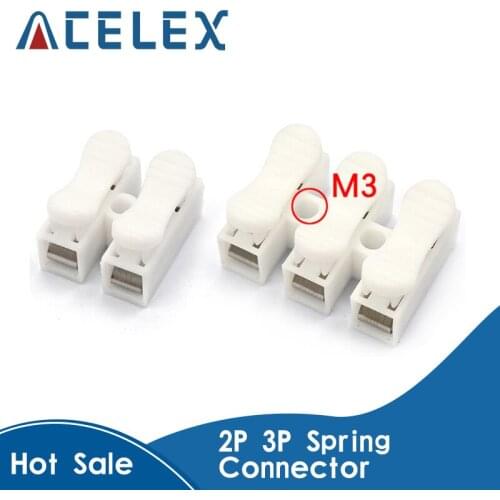 10x3P 2PSpring Connector LED Strip Light Wire Connecting No Welding No Screws Quick Connector cable clamp Terminal Block 2 3 Way