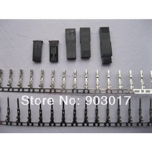 40 Set Female & Male JST 2 Pin Housing and Pin Connector Black Color