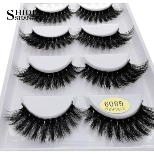 SHIDISHANGPIN 50 pairs natural long false eyelashes fluffy 3d mink lashes make up 100% cruelty free fake eyelash faux cils G809