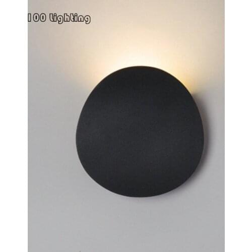 Aluminum Indoor Outdoor LED Wall Lamp Bathroom Bedside Stairs Foyer Wall Sconces Black White Minimalist Round Modern Lighting