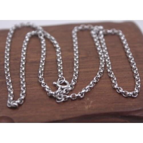 Real Pure 18K White Gold Chain 2.5mmW Womens Big O Link Wealthy 19.6‘’L Gift New