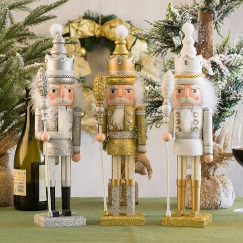 42cm Wooden Nutcracker Soldier Merry Christmas Decoration Ornaments Happy New Year Christmas Decoration For Home CH07